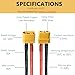 Hiteuoms Amass XT60 Connector Plug Cable - Female and Male Connectors Adapter with 12AWG 100mm Silicon Wire for RC Lipo Battery Cable Drone Car Boat (6PCS)