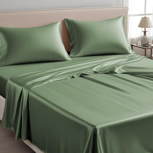 LINENWALAS Nur Bettlaken für Doppelbett, 100 % Tencel, weiche Seide, kühlendes Oberlaken, Lyocell-Bettwäsche, perfekt für Haar und Haut, 230 x 275...