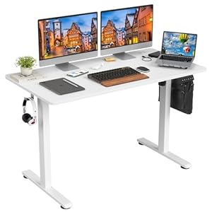STARY Electric Standing Desk Adjustable Height Sit Stand Home Office Desk with Splice Board