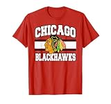 Chicago Blackhawks Stripe Red Officially Licensed T-Shirt