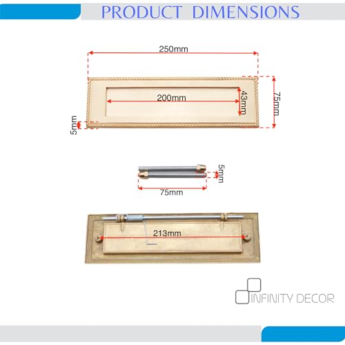 Buzón de latón macizo con resorte Infinity Decor de estilo georgiano satinado 4
