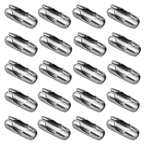 Grevosea 20 Stück Kugelkettenverbinder Silber Bead Chain Connector 4.5mm Perlenkette Verbinder Ersatz-kugelketten-Clip Verbinder für Kugelketten Halsketten Armbänder Schlüsselanhänger(13 * 5.4mm) Cover