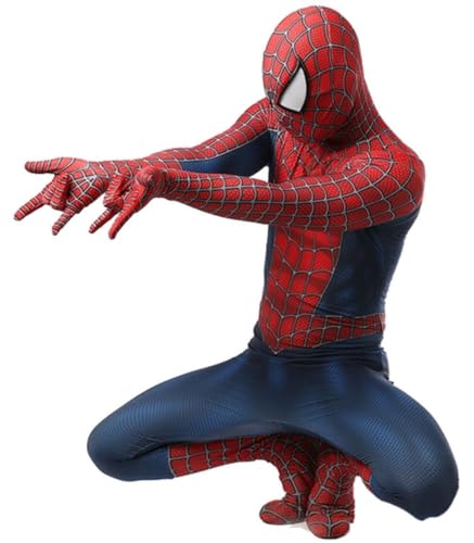 VIARAND Hero Costume for Halloween - Stretch Spandex with Hidden Zippers & Detachable Mask (Red,...