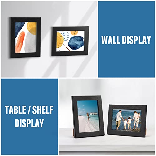 PETAFLOP Picture Frames 5 by 7, Black 5x7 Photo Frames Set for Wall Tabletop Horizontally or Vertically Display,7 Pack