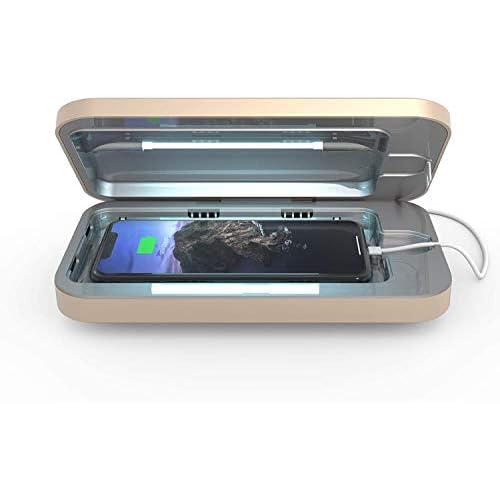 PhoneSoap 3 UV Phone Sanitizer Box & Dual Charger, Patented 360° UVC, Gold