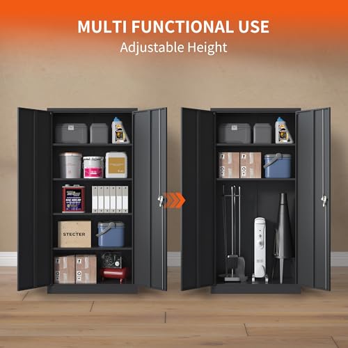 Image of Metal Storage Cabinet for Garage, Tool Cabinet, Utility Cabinet