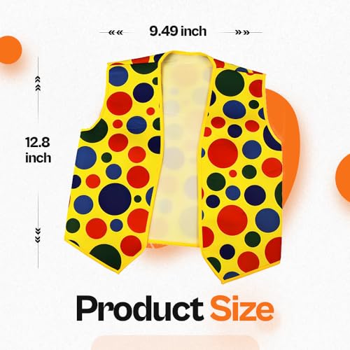 Tigerdoe Clown Costume Set – Wig, Nose, Bow Tie & Vest – 4-Piece Dress-Up Clown Accessories for Party