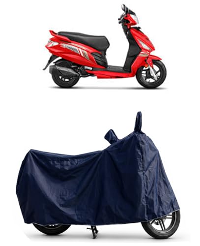 Image of Shield Heavy Duty Scooty Cover for Hero Maestro Edge 125 | All-Season, Tear-Proof Fabric | with Side Mirror Pocket & Buckle Belt | Hero Maestro Edge 125 Scooty Cover (Blue)