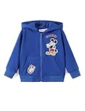 Disney Mickey Mouse Girl/Boy Zip Up Hoodie Blue Character Print Zipper Sweatshirt Jacket With Pocket School Birthday Fall Winter Coat 6-7Y