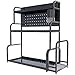 lcy Support de Rangement de Cuisine Racks Spice Rack 304 Mur en Acier Inoxydable Suspendre perforé Mur de Stockage Assaisonnement Rack