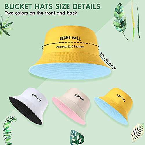 Smile Face Bucket Hats Embroidery Outdoor Reversible Travel Bucket Beach Sun Hat For Men Women Teens (3, Black-White, Beige-Pink, Blue-Yellow) #TOP1