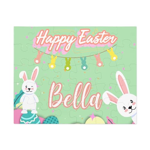 Hiding Place Boutique, Handmade Personalized Easter Child Name Puzzle, Boy Jigsaw Game, Custom Kid Girl Bunny Rabbit Candy Basket Train Jesus He is Risen Happy Empty Tomb Candy Egg Hunting Peeps