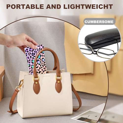 Image of Anikathy 2Pcs Sunglass Eyeglass Glasses Case Soft PU Leather with Cleaning Cloth Cute Glasses Pouch Bag for Men Women Girs