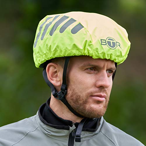 BTR High Visibility Black Universal Size Bike/Bicycle Waterproof Helmet Cover with Reflective Stripes - One Size Fits All - Thumbnail 4