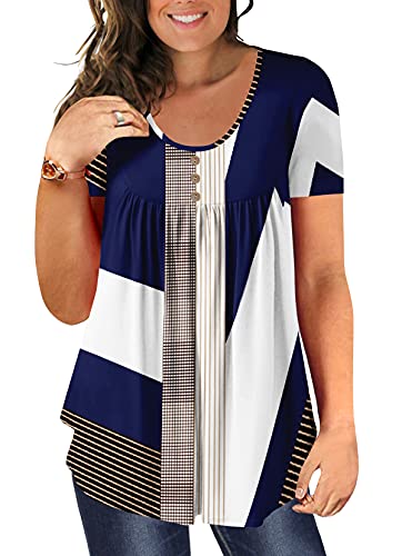 BeadChica Plus Size Tunic Tops For Leggings Casual Flowy Tshirts Ruched Blouses For Women