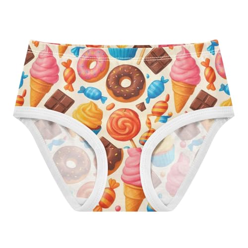 Joisal Girls Underwear Toddlers 2t Cotton Panties Little Girl Personalized Briefs Girls Undies Sweets Donuts Candy Ice Cream
