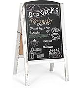 Ilyapa A-Frame Chalkboard Sidewalk Sign - Rounded Top Folding Standing Sandwich Sign for Restaura...