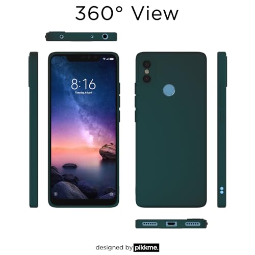 Image of Outlouders Back Cover for Redmi Note 6 Pro | Camera Protection | Durable Soft Matte Silicone Bumper Case (Green)
