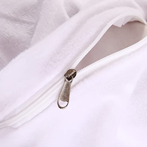 Luxury Fluffy Plush Shaggy Duvet Cover Set For Kids Adults, King Size Black White Cow Themed Flannel Velvet Quilt Bedspread Cover Set With 2 Fuzzy Faux Fur Pillowcases - 102" X 90"(Black White, King) #TOP5