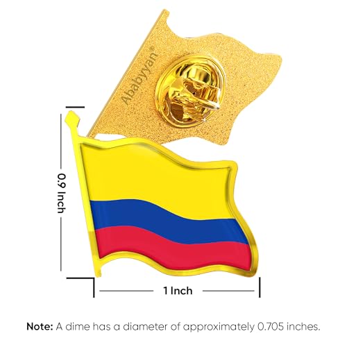 Colombia Flag Lapel Pin - Enamel Metal National Badge | World Travel Souvenir Gifts for Men & Women | Country Flag Patriotic Brooch Bulk Pack of Pins for Hat, Tie, Clothes, Backpack (1pc)