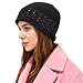 BIBITIME Crochet Beanie Hat Women Lady Summer Vocation Skull Cap Handmade Beret (One Size for Adult, Black)