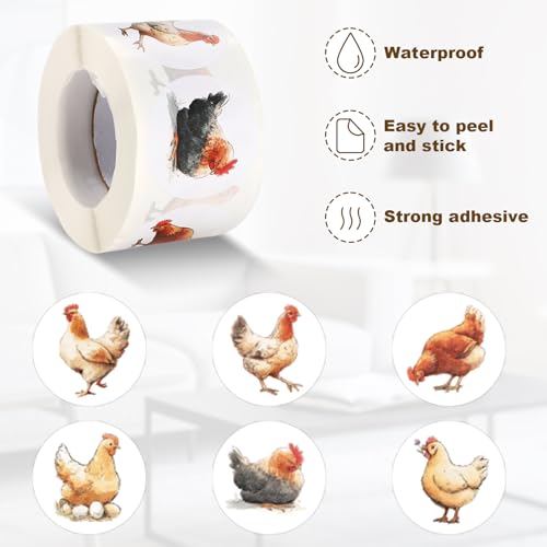 Pegatinas de pollo infantiles redondas lasuroa pegatinas impermeables para botellas de agua 5