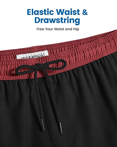Image of maamgic 5inch Mens Swimming Trunks with Compression Liner 2-in-1 Swim Trunks Stretch Quick Dry Swim Shorts Zipper Pockets