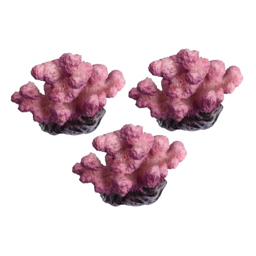 Mikikit 3 Pcs Resin Coral Statue Lifelike Artificial Coral for Fish Tank Aquarium Decor for Home Office Decoration Enhance Visual Appeal with Details