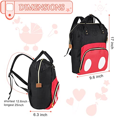 Exttlliy Baby Diaper Bag Backpack, Large Capacity Waterproof Multi-Function Fashion Polka Dots Travel Bag Pack, Nursing Bag(B) #TOP4