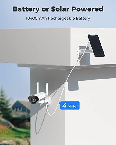 Reolink Wireless 2K Dual-Lens Spotlight Security Camera, 2.4/5 GHz WiFi, Battery Solar CCTV Outdoor, 150° Wide View, Person/Vehicle Detection, Color Night Vision, IP66 Waterproof, Duo
