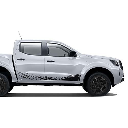 Decal Sticker Vinyl Mud Splash Kit Compatible With Nissan Navara Np300 2014-Present (Black) #TOP1