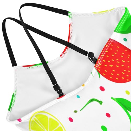 Girl Bathing Suits 3-10 Y Beach Bathing Suit, Colorful Fruits4