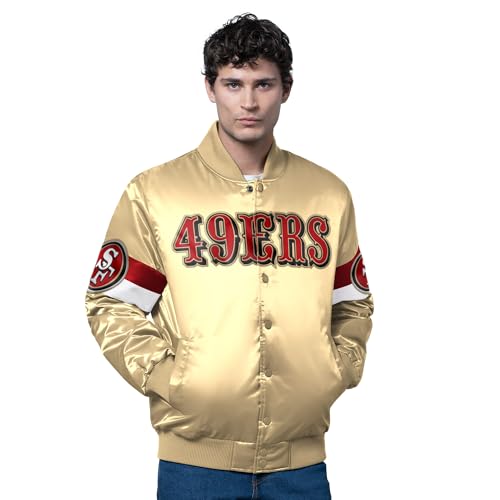 Starter Men's Gold San Francisco 49ers Triple Option Full-Snap Varsity Jacket