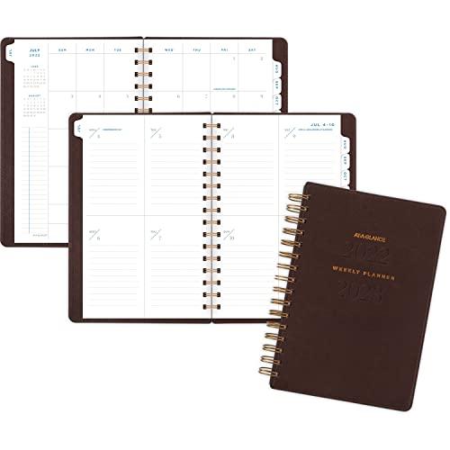 AT-A-GLANCE 2022-2023 Planner, Weekly & Monthly Academic, 5-1/2" x 8-1/2", Small, Signature Collection, Brown (YP200A25) - Image 4