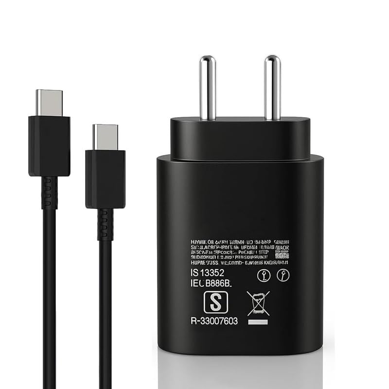Image of 25W PD 3.0 Type C Super-Fast Charger Adapter for Samsung Galaxy M07|F17|S25|F36| A35|M06|F06|M16| F16|M05|M35|F05| A06|A16|A17|M55s|Tab S10 Ultra|S10+| 25 Watt USB C Quick Adaptor-JJ Black
