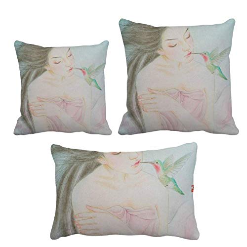 Parure de coussin oiseau aquarelle DIYthinker housse canapé - 2