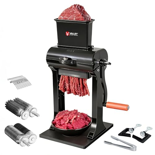 Manual Meat Tenderizer Jerky Slicer - 2 in 1 Commercial Meat Tenderizer Machine, Stainless Steel...