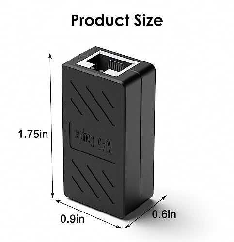 Image of lvy RJ45 Coupler, Ethernet Extension Connector, Internet Coupler for Cat5 Cat5e Cat6e Cat7 Cable, Network Extender (10Pack Black)