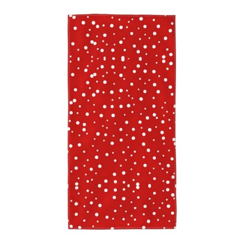 ERSDWRE Toallas de mano con estampado de lunares rojos y blancos, toallas de baño, cocina, baño, gimnasio, toalla suave y absorbente para playa junto a la piscina