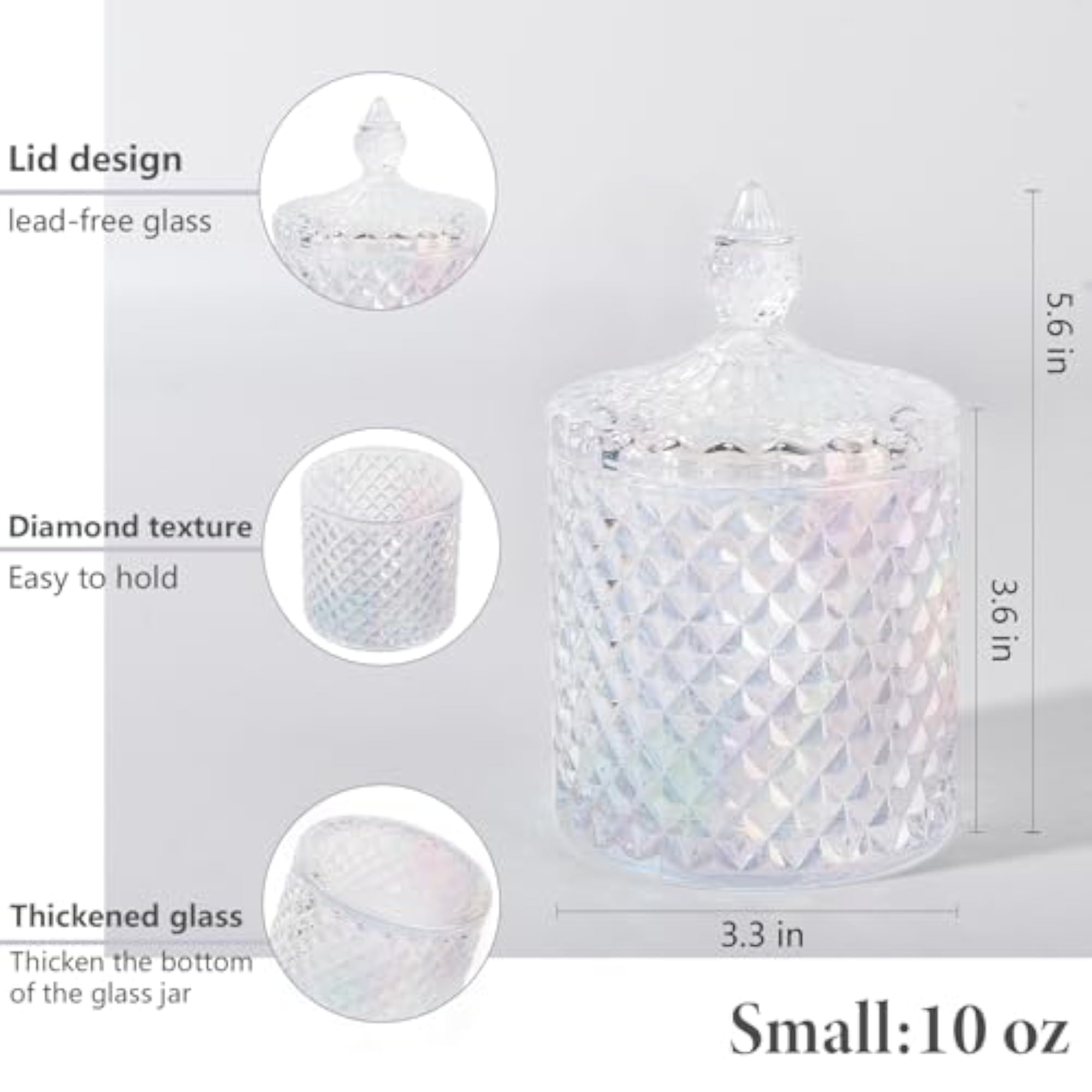 2 Pack Apothecary Jars with Lid, Thick Glass