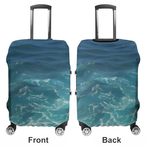 Carry on Luggage Cover The Blue Sea Suitcase Covers for Luggages Tsa Approved Travel Luggage Sleeve Protector Elastic Suitcase Protector Anti-Scratch Washable Fits 19-30 Inch Case -M3