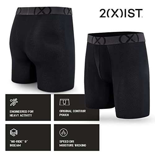 2(X)Ist Mens Boxer Briefs Underwear 3 Pack 9" Sport Mesh Stretch Underwear #TOP4