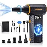 Souffleur Air Comprimé 4 Vitesses 200000 TR/Min mini Souffleur sans Fil Puissant avec Bat...
