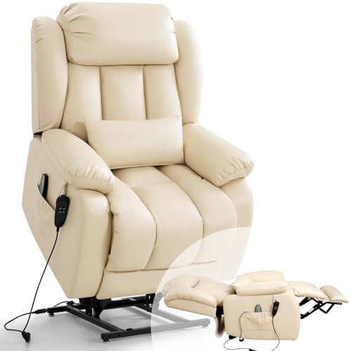 Image of Infinite Position Lay Flat Power Lift Recliner Chair for Elderly, Beige