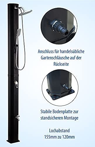 dirks-traumbad Tuindouche 35 liter met handdouche zonnedouche tuin met bodemplaat en voetdouche voor buiten in zwart… - Image 6
