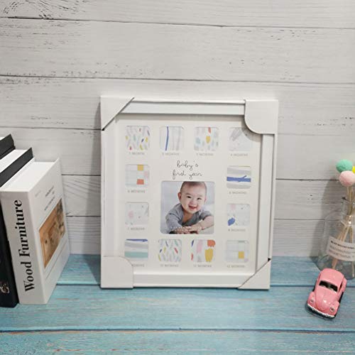Imikeya Newborn Photo Frame My First Year Keepsake Picture Frame Wall Table Photo Display For Bedroom Living Room Home Office Baby Room #TOP3