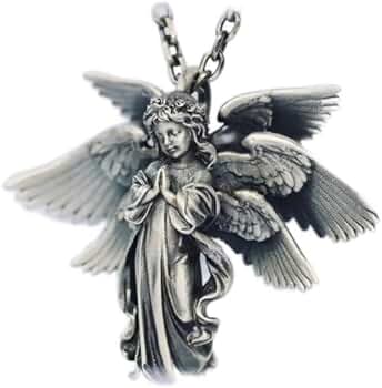 ゴールド　羽根を広げた天使の置物 Amazon.co.jp: 引越熾天使セラフィム 6枚羽 ネックレス 女神像