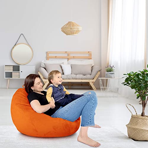 Delmach Bean Bag Stuffed Animal Storage Or Cover | No Filler | Extra Large | For Adults Or Kids | Double Stitched | Durable Zipper | Premium Microsuede #TOP2