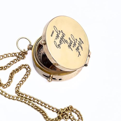 Brújula magnética de bolsillo de latón Vintage brillante miniatura 6
