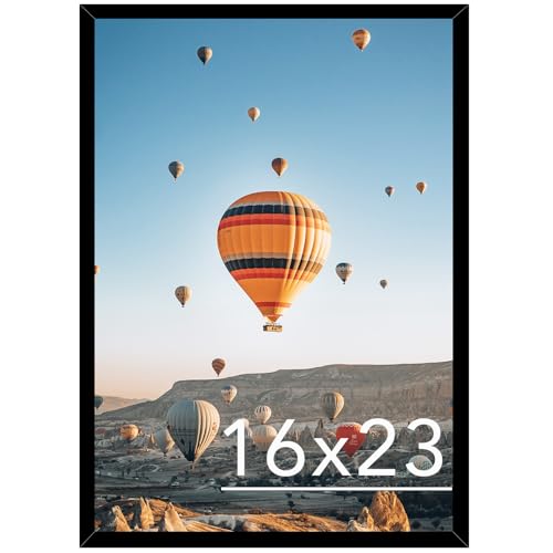 Image of JCJMY 16x23 Picture Frame Black for Poster and Photo, Horizontal and Vertical Formats for Wall Hanging, Wall Gallery Frame for 16 by 23 Photos
